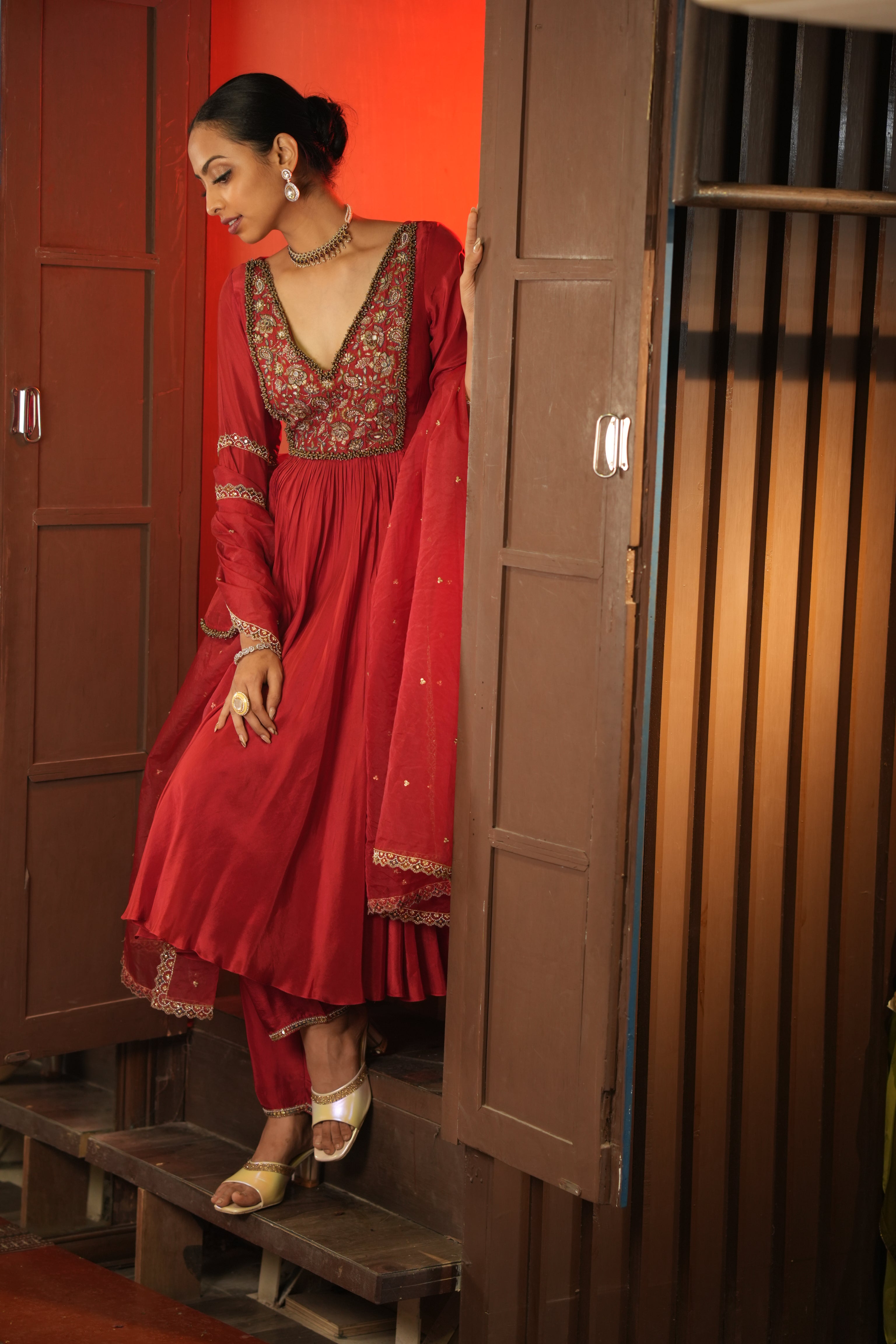 Red Dress With Pants