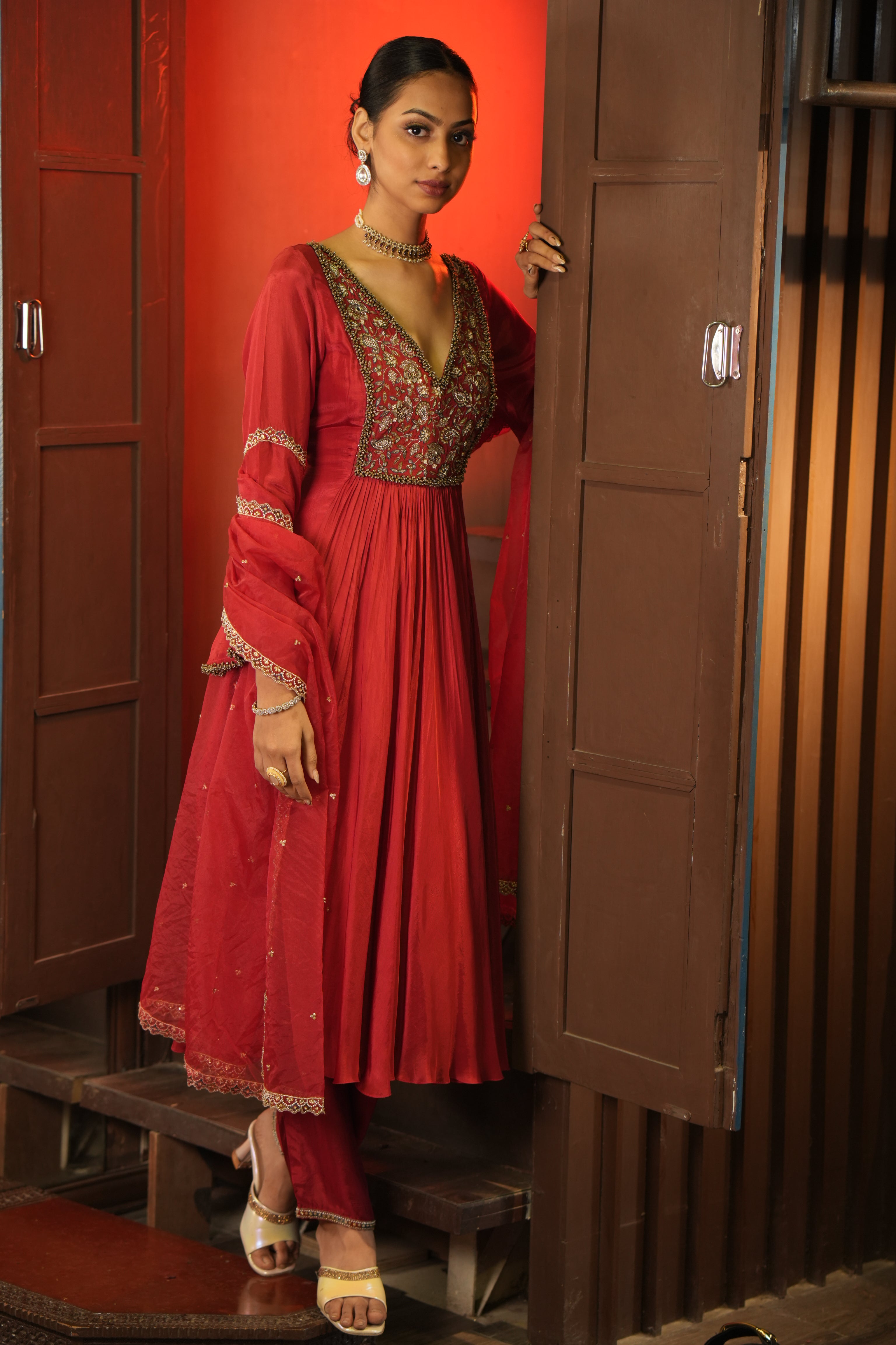 Red Dress With Pants