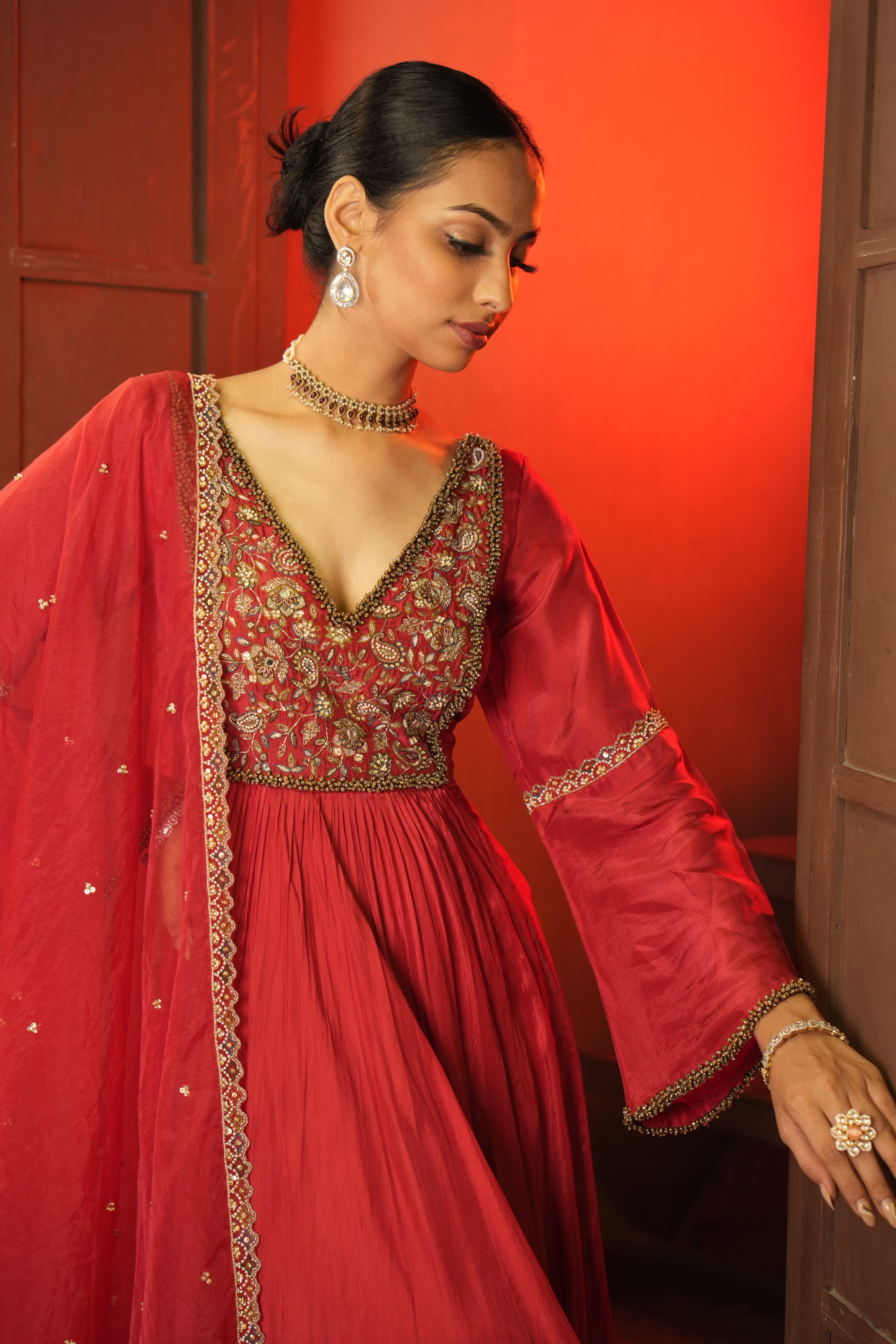 Red Dress With Pants