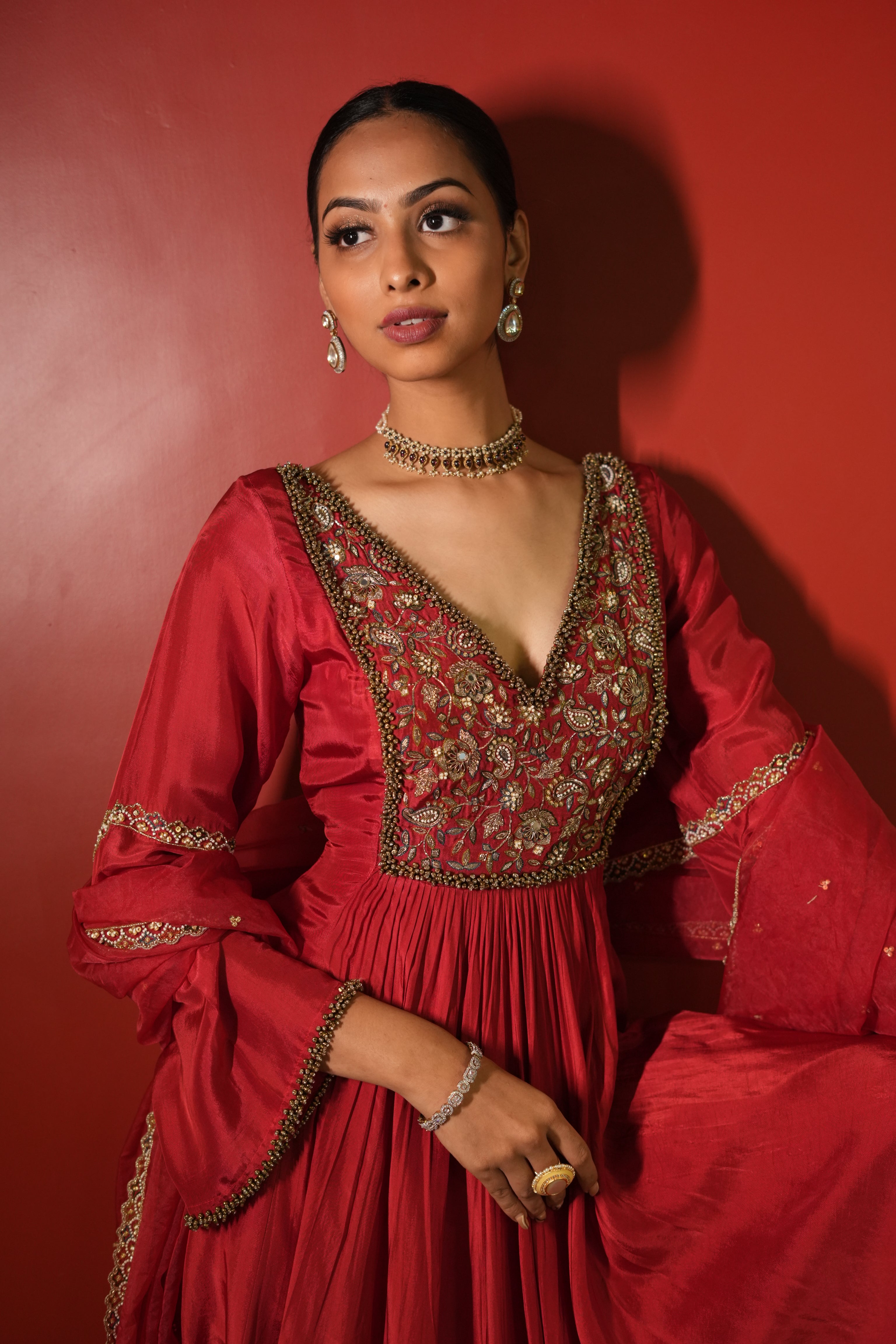 Red Dress With Pants