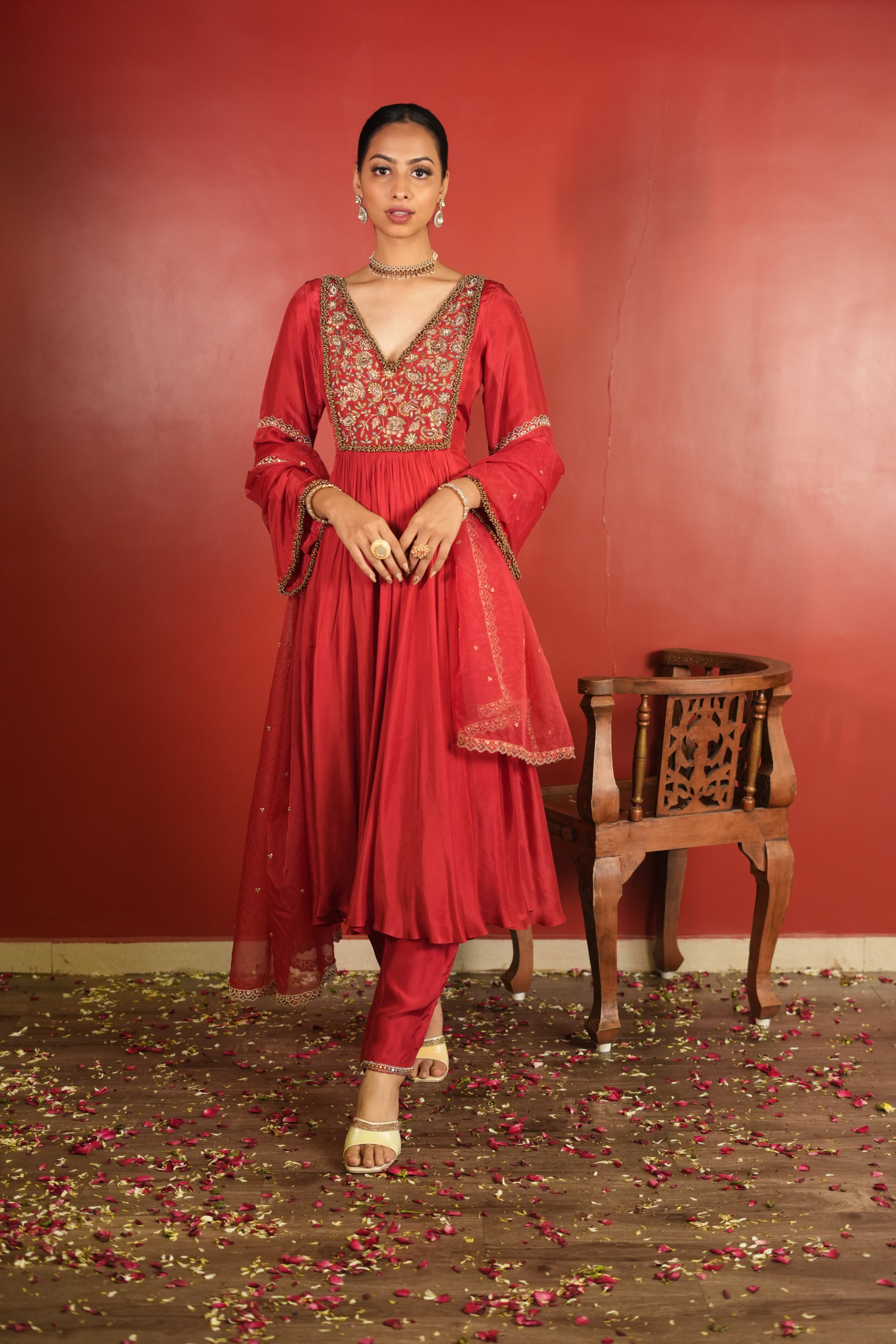 Red Dress With Pants