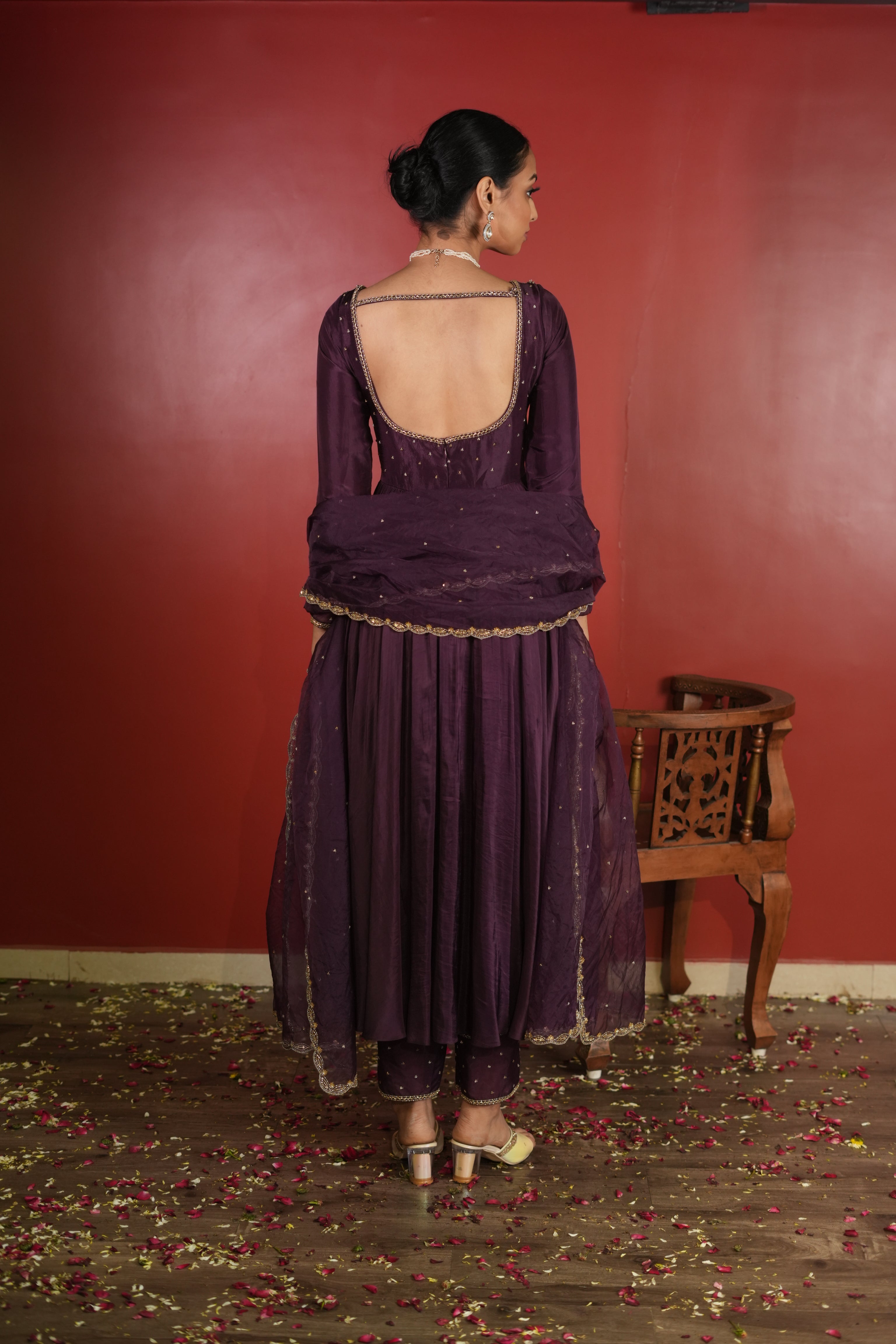 Dark Purple Dress With Pants
