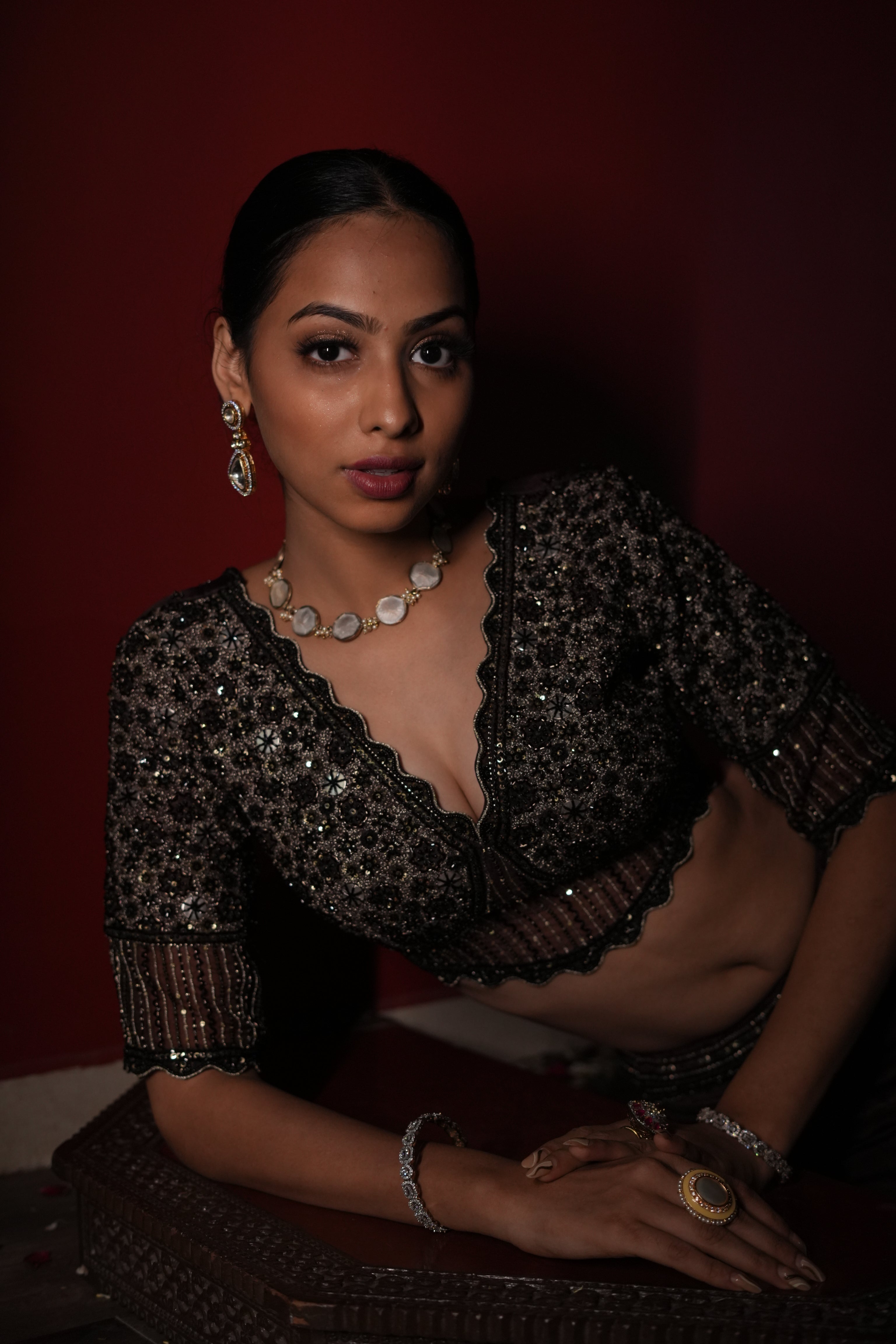 Dark Brown Lehenga Set