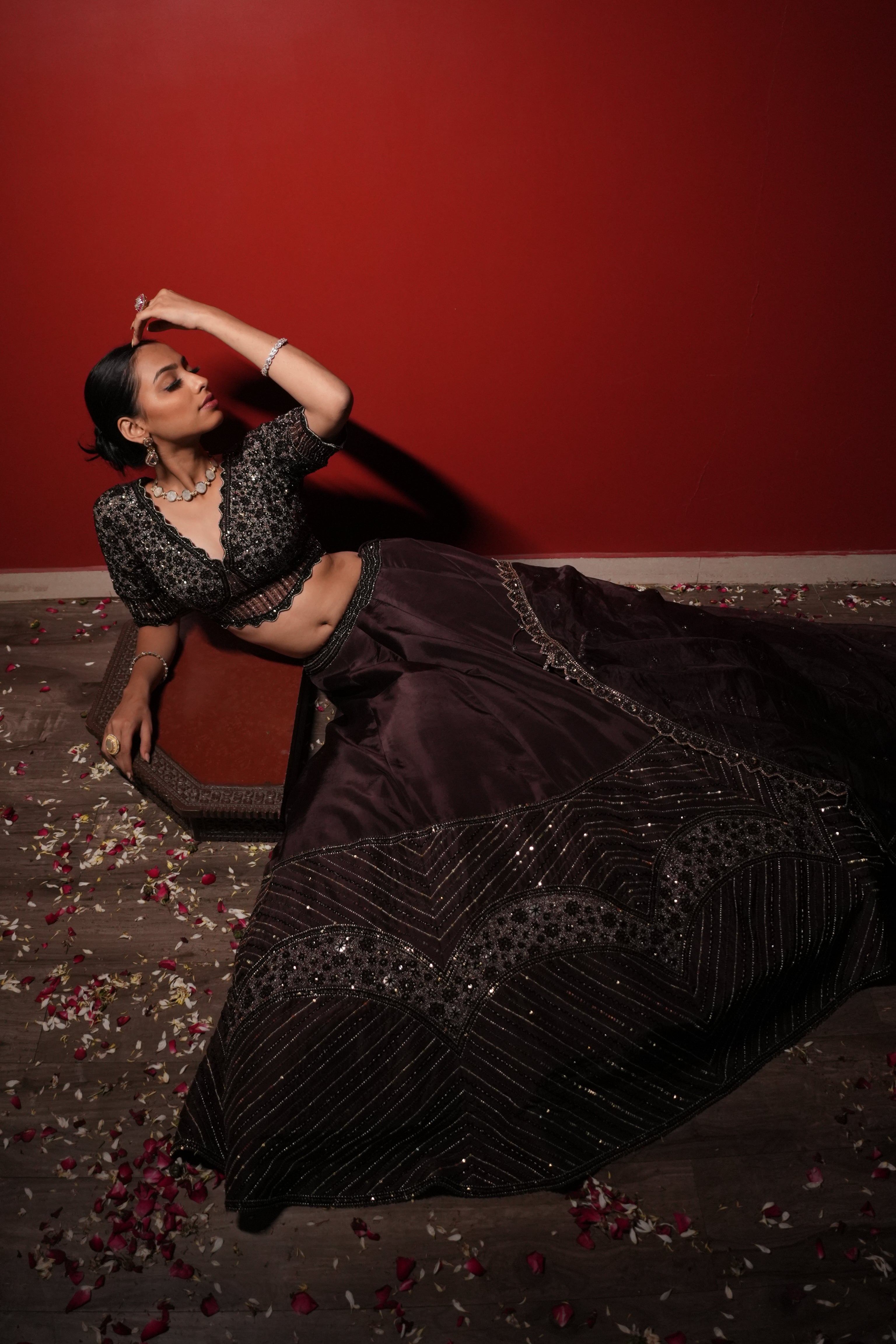 Dark Brown Lehenga Set