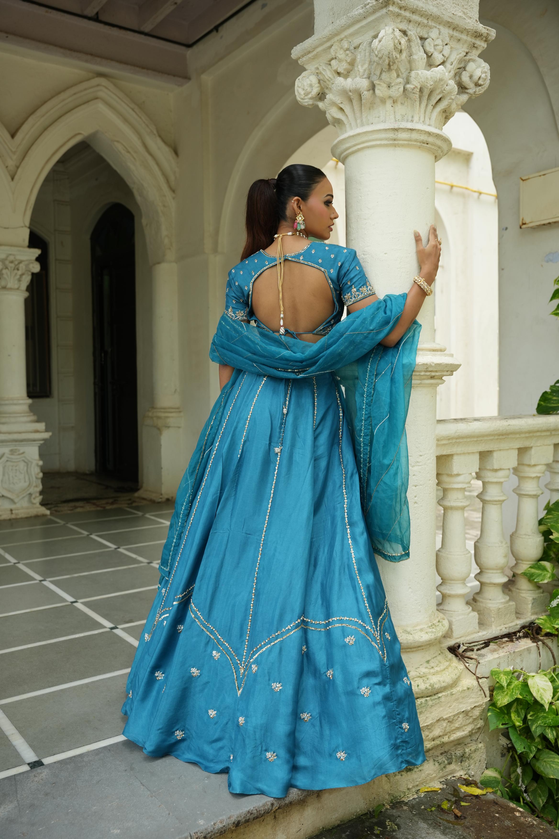 Peacock Blue Lehenga