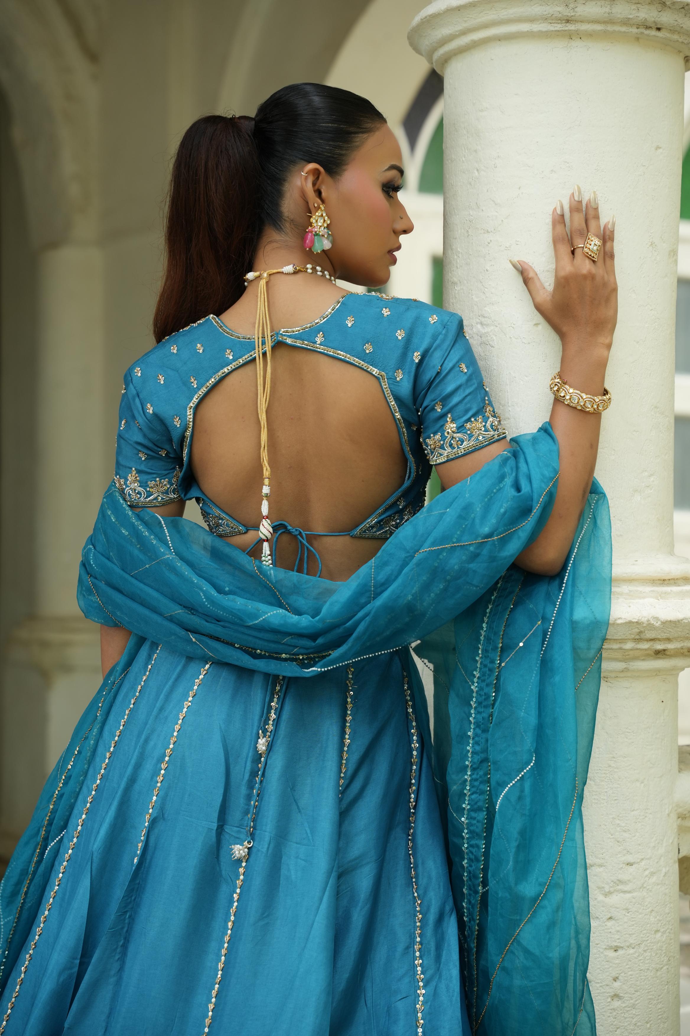 Peacock Blue Lehenga