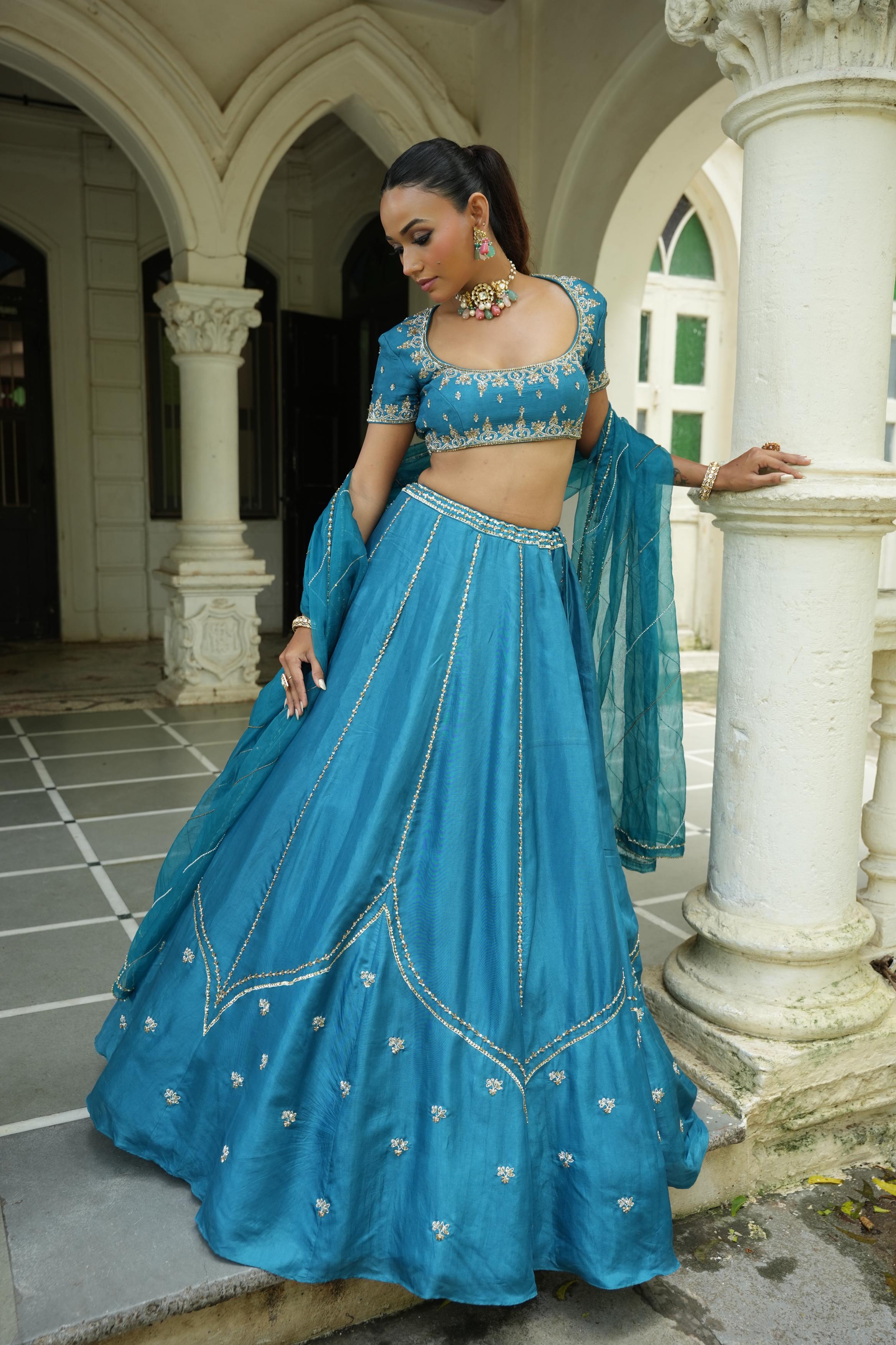 Peacock Blue Lehenga