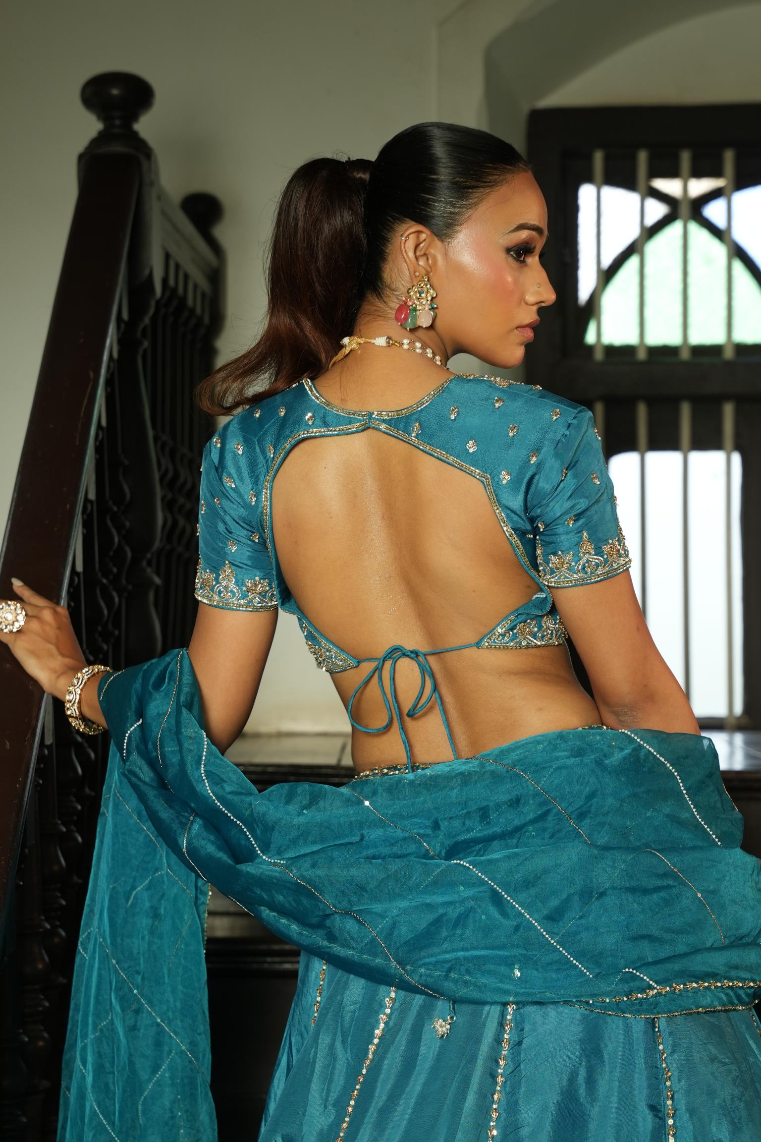Peacock Blue Lehenga
