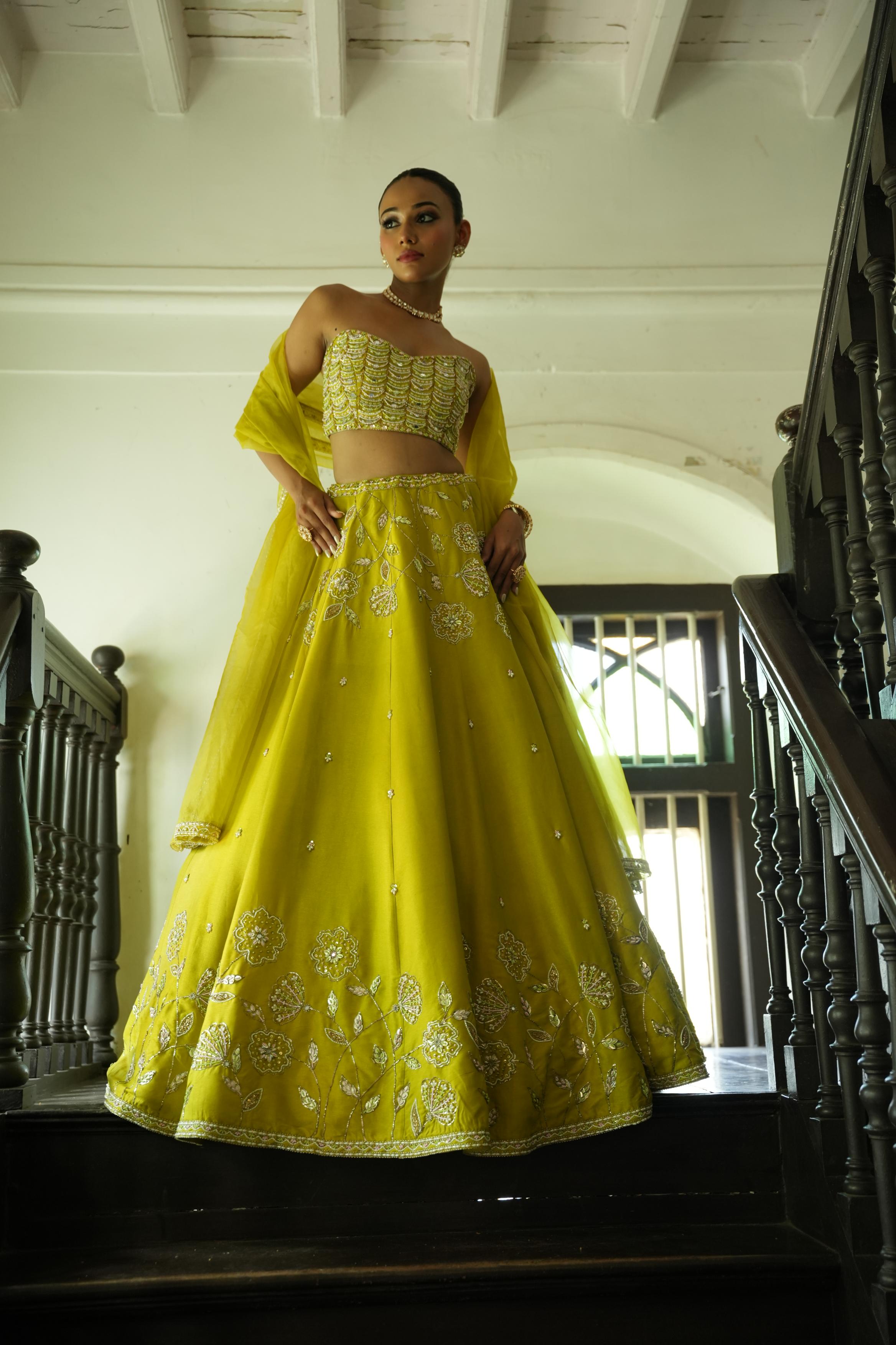 Lime Green (StrapLess) Lehenga