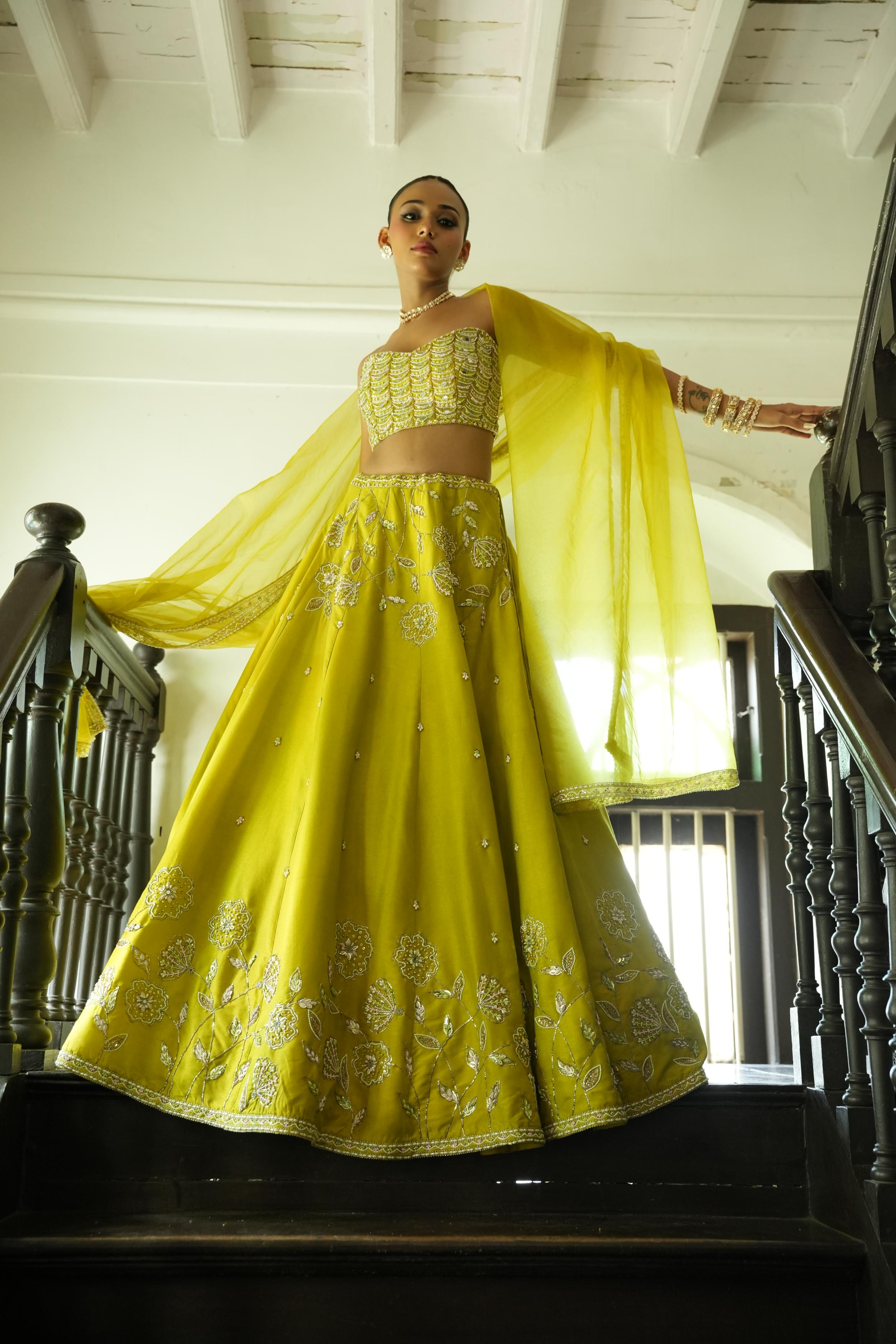 Lime Green (StrapLess) Lehenga