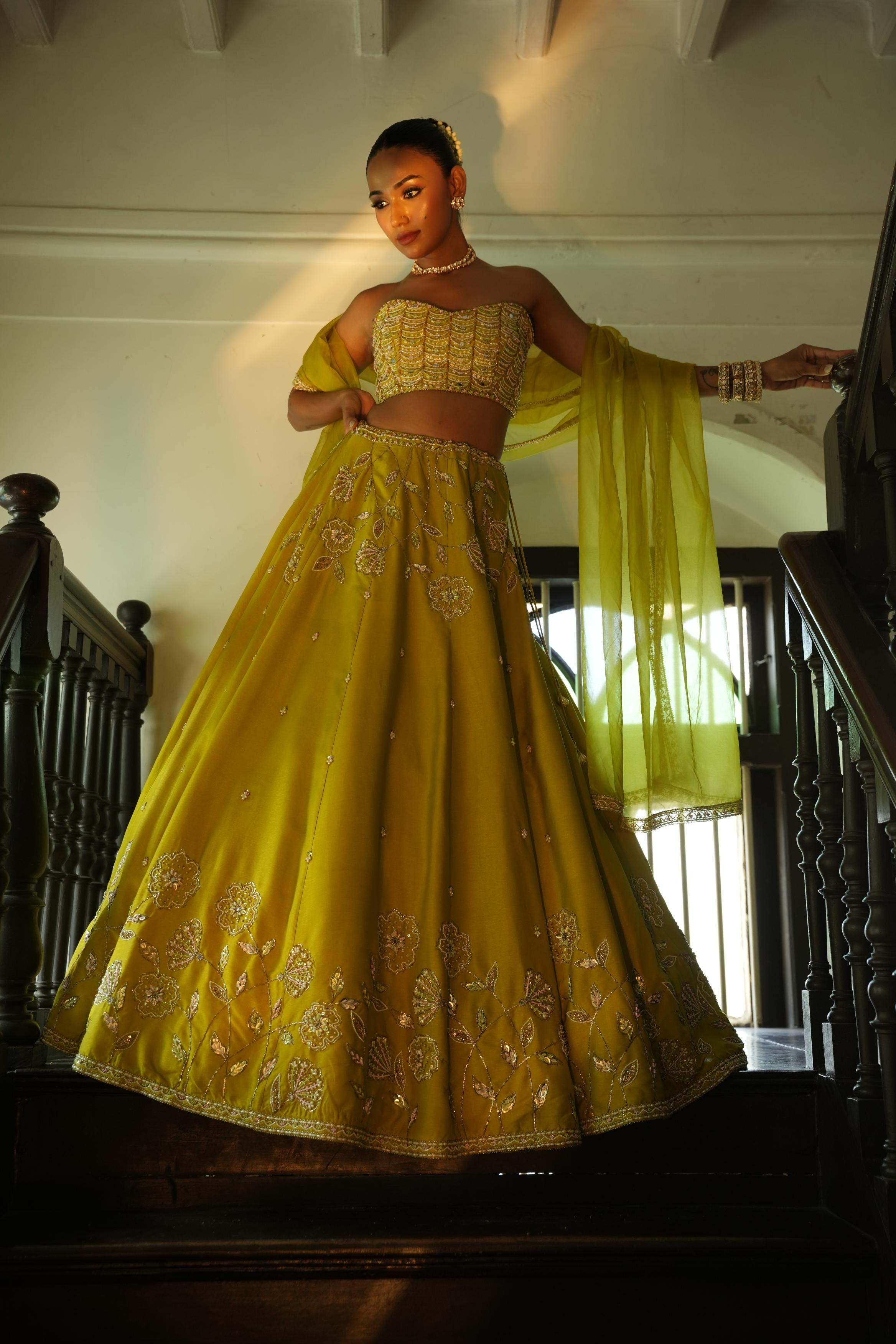 Lime Green (StrapLess) Lehenga