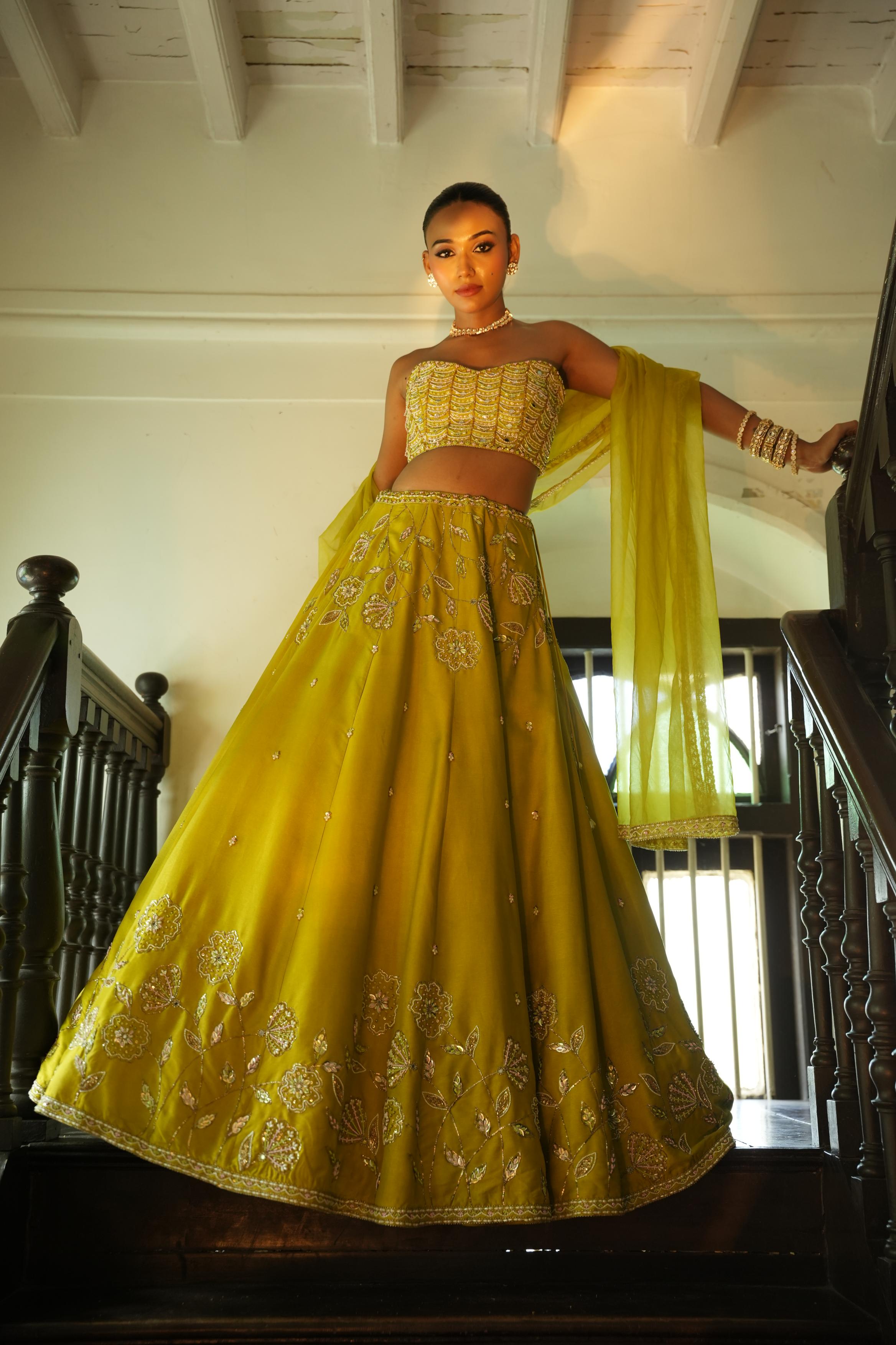 Lime Green (StrapLess) Lehenga