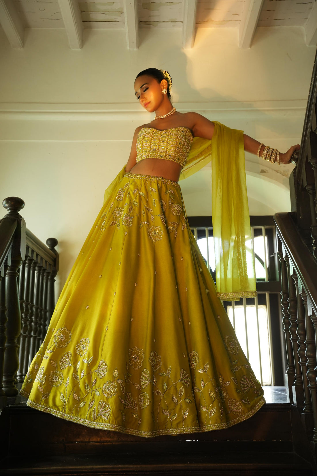Lime Green (StrapLess) Lehenga
