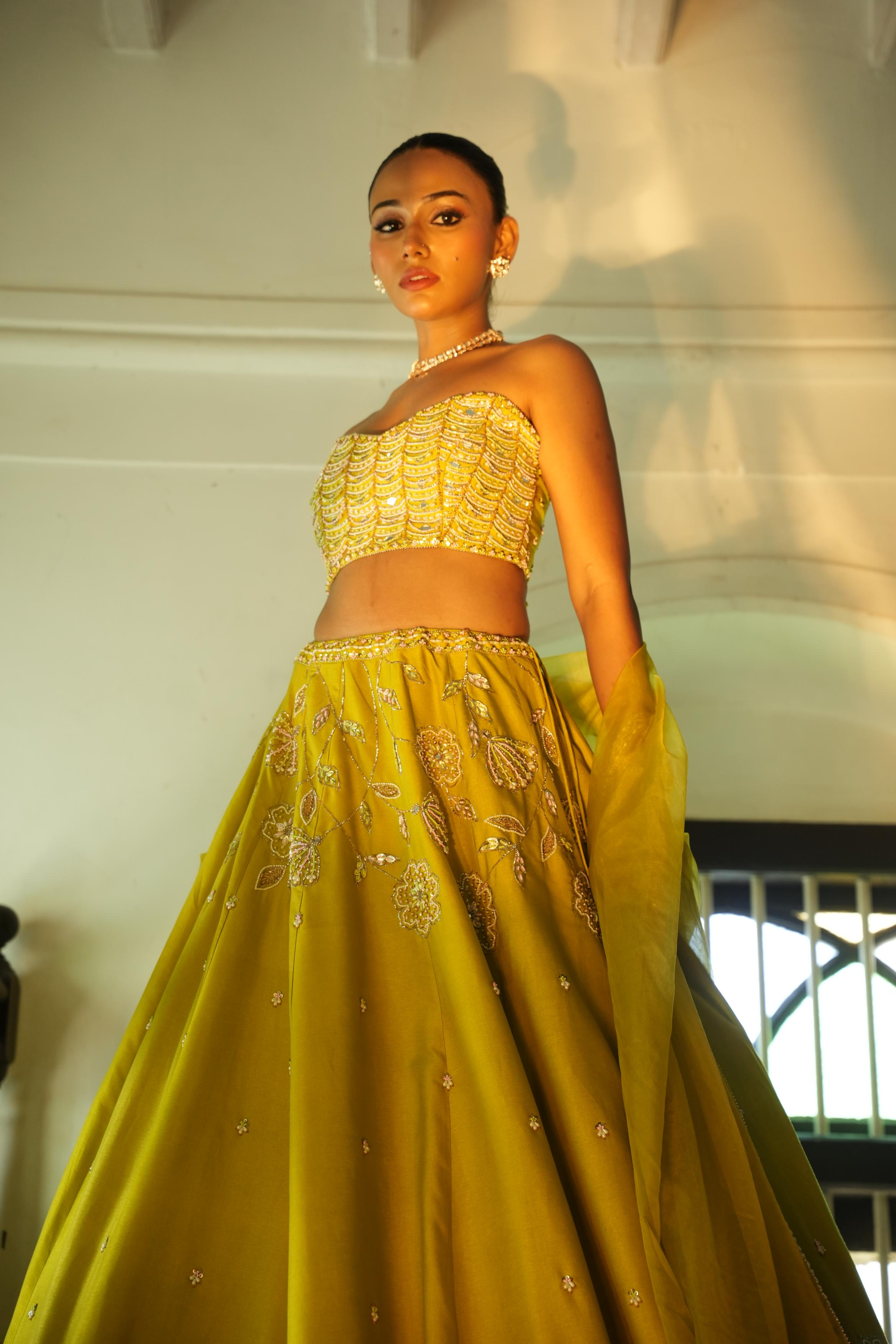 Lime Green (StrapLess) Lehenga