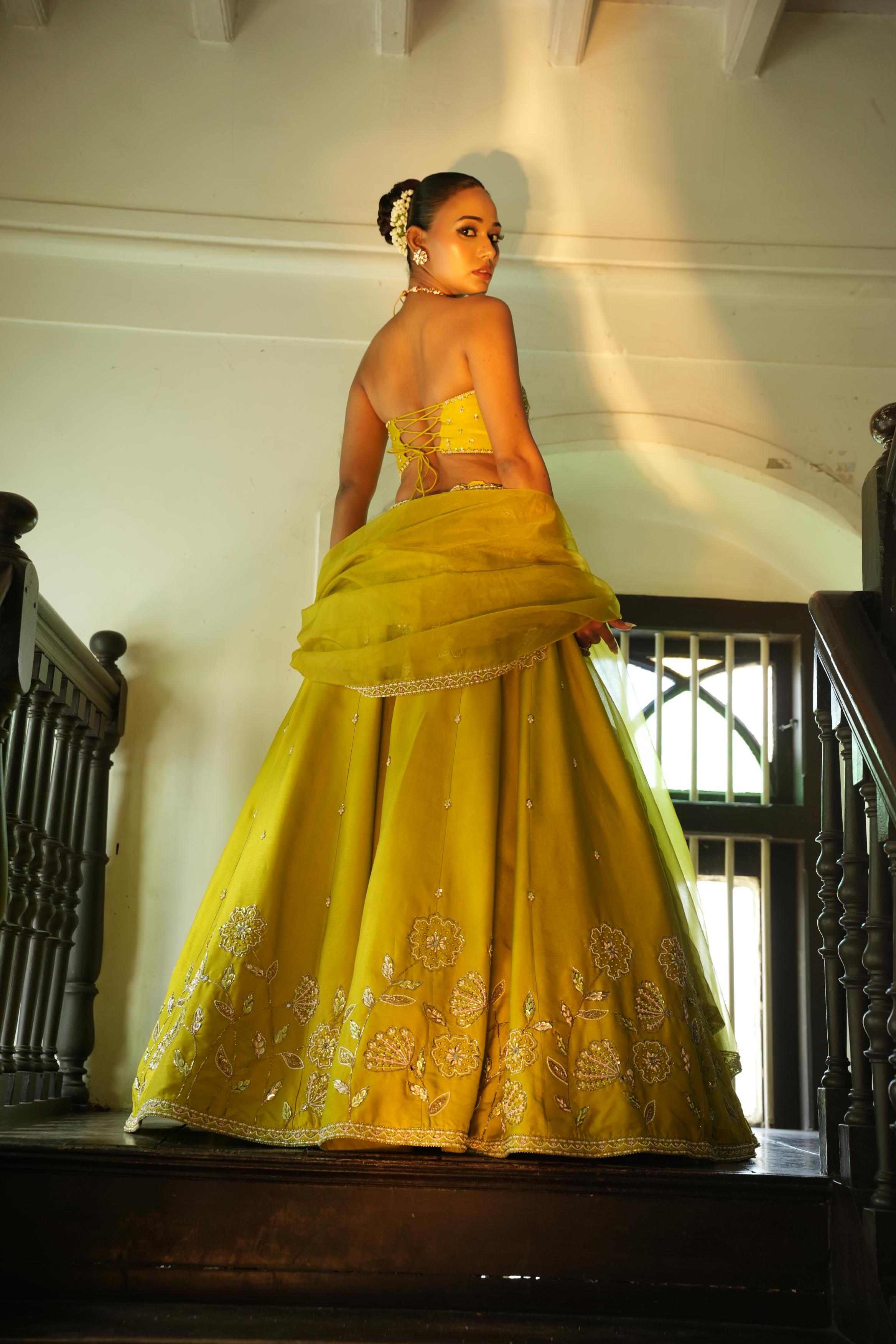 Lime Green (StrapLess) Lehenga