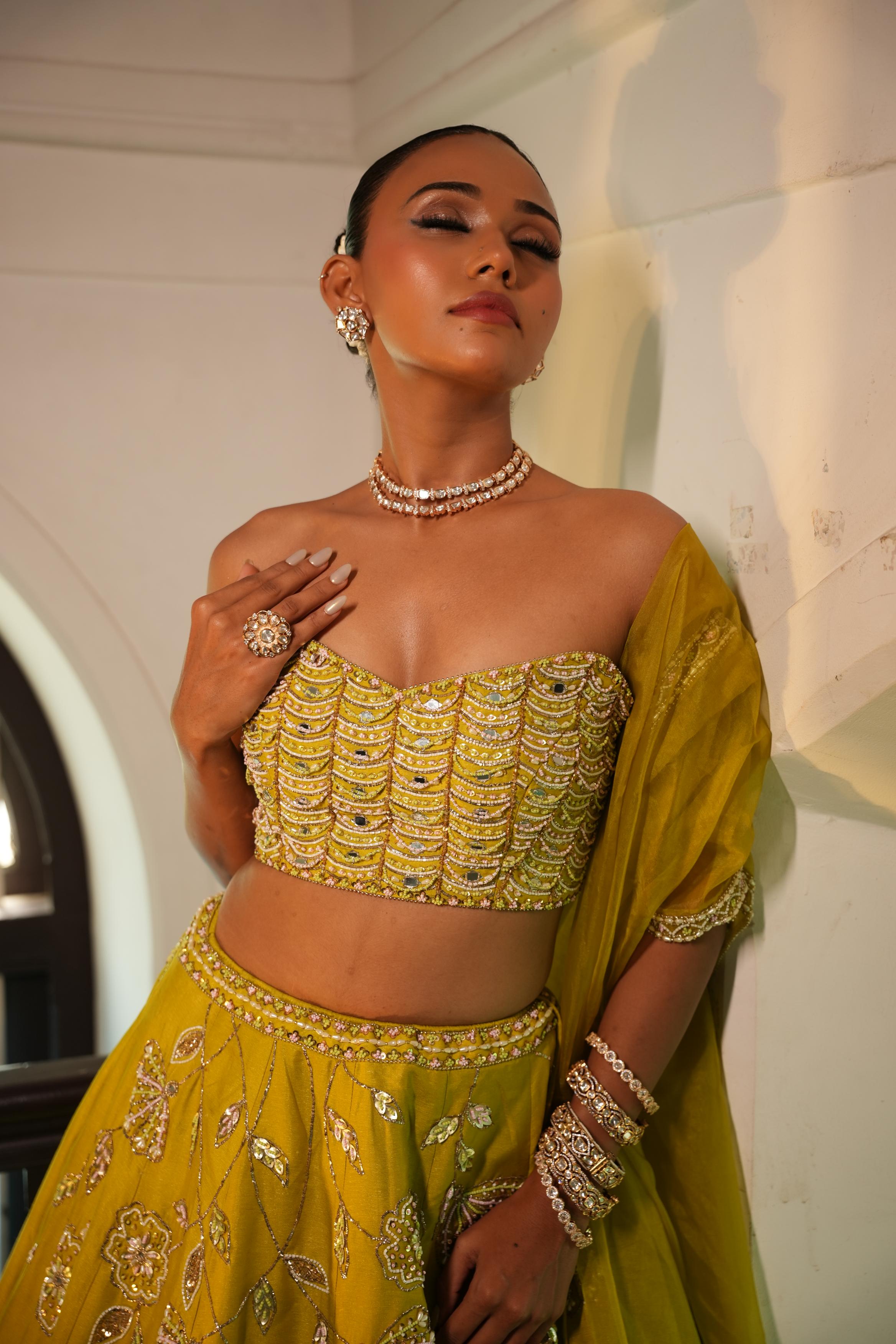 Lime Green (StrapLess) Lehenga