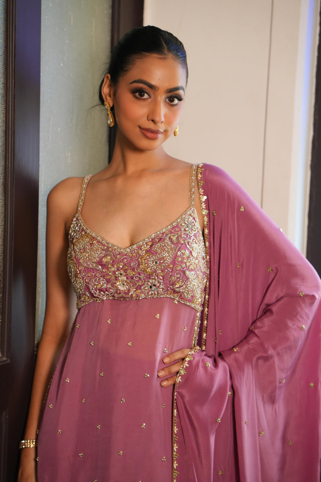 Mauve Pink (Starp) Sharara / Tunic Set