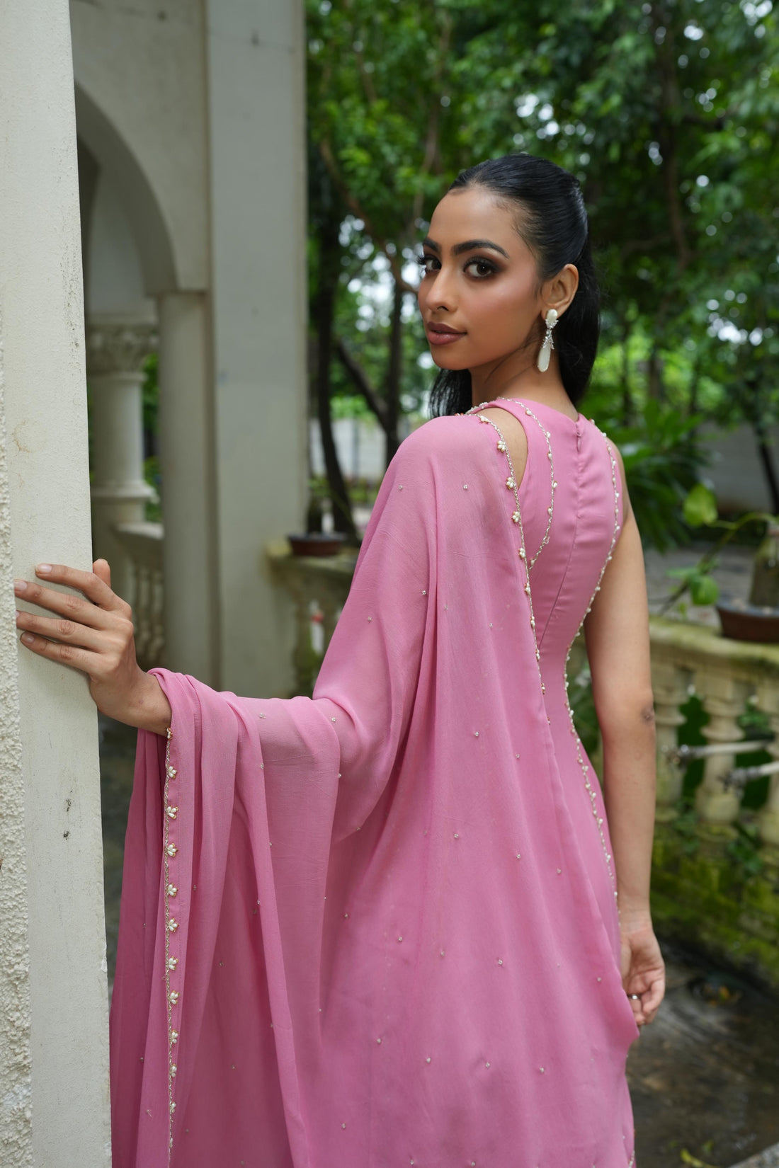 Dusty Pink (InCut) Anarkali With Chudidar