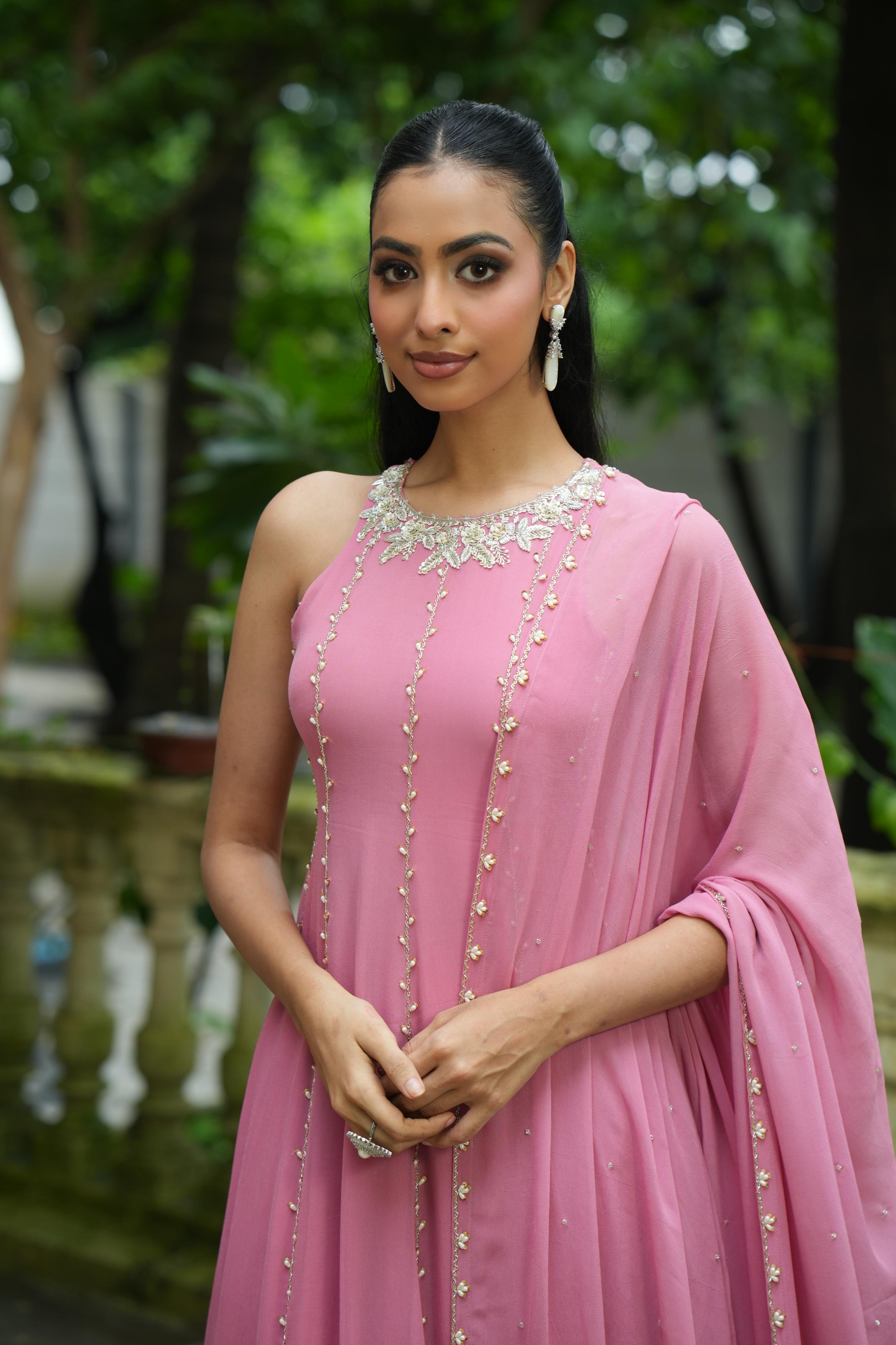 Dusty Pink (InCut) Anarkali With Chudidar