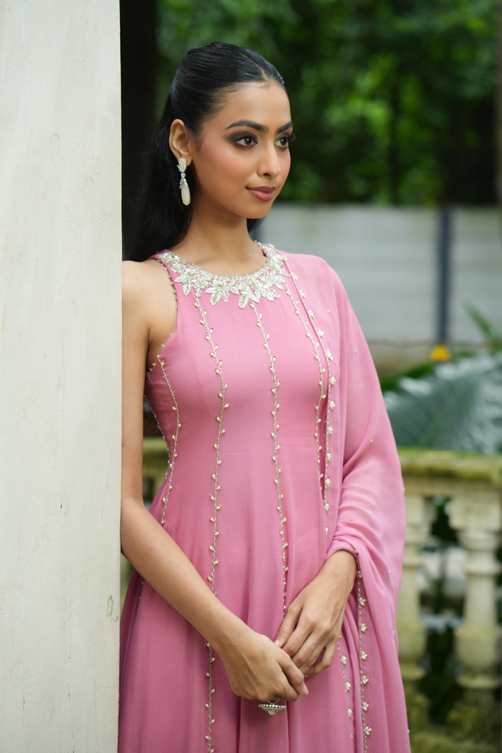 Dusty Pink (InCut) Anarkali With Chudidar
