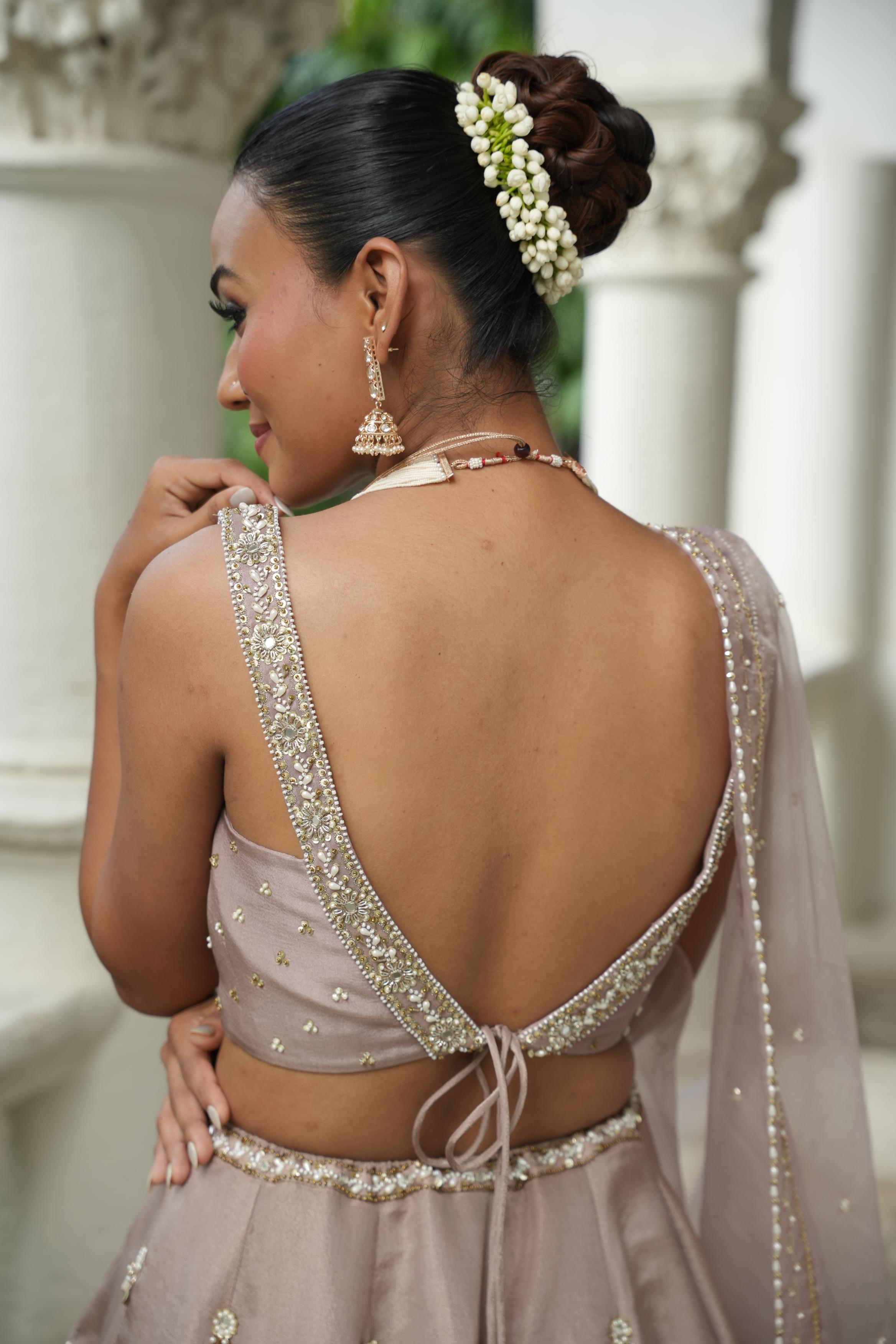 Nude Beige Zari Lehenga