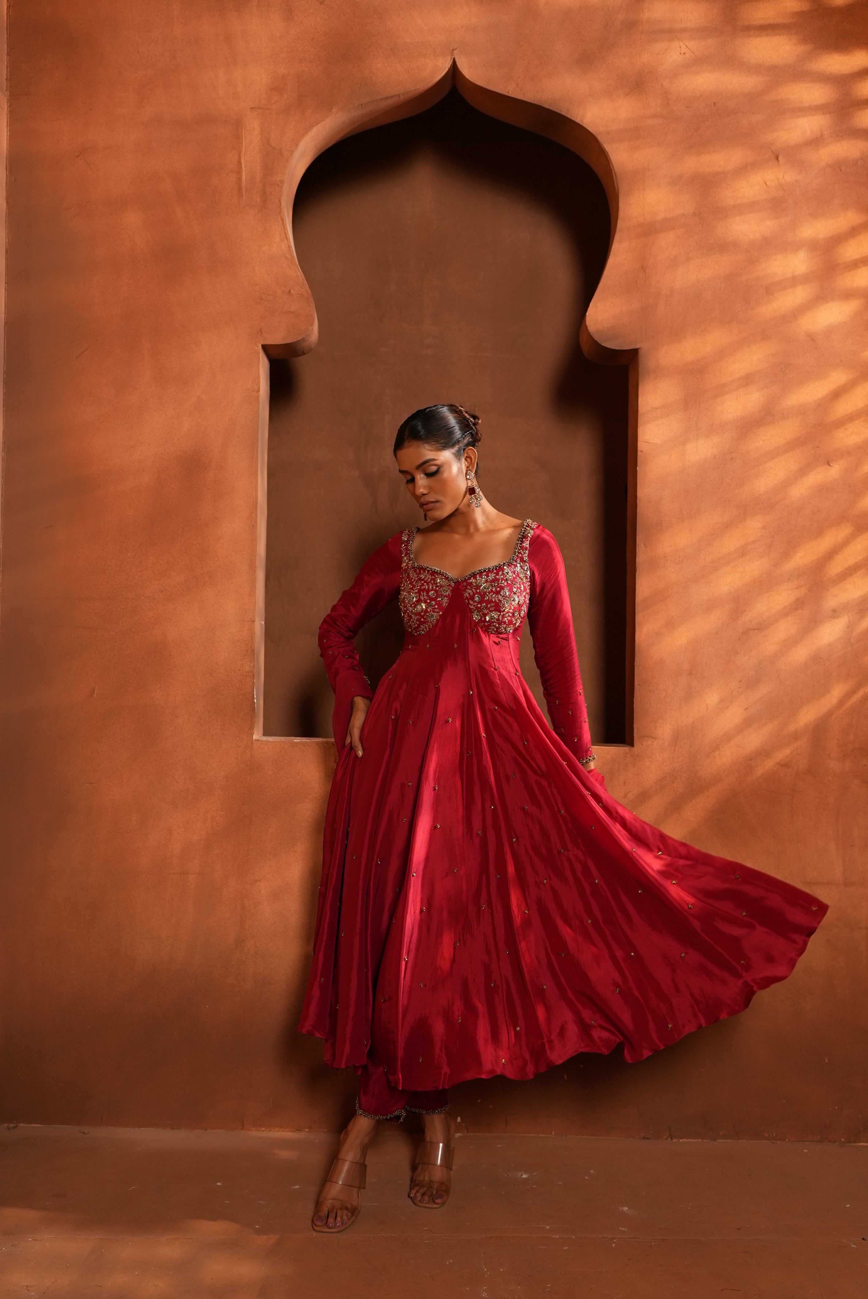 Red (Corset) Dress With Pants