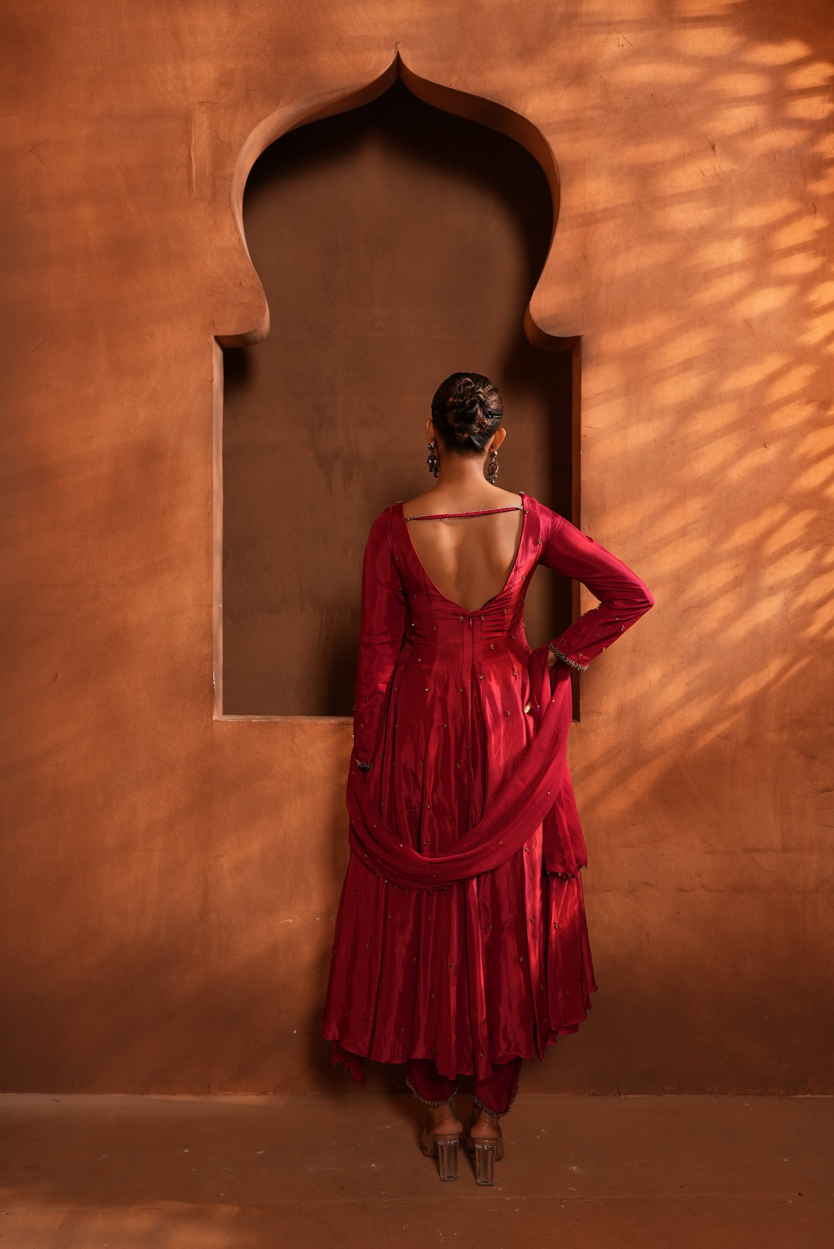Red (Corset) Dress With Pants