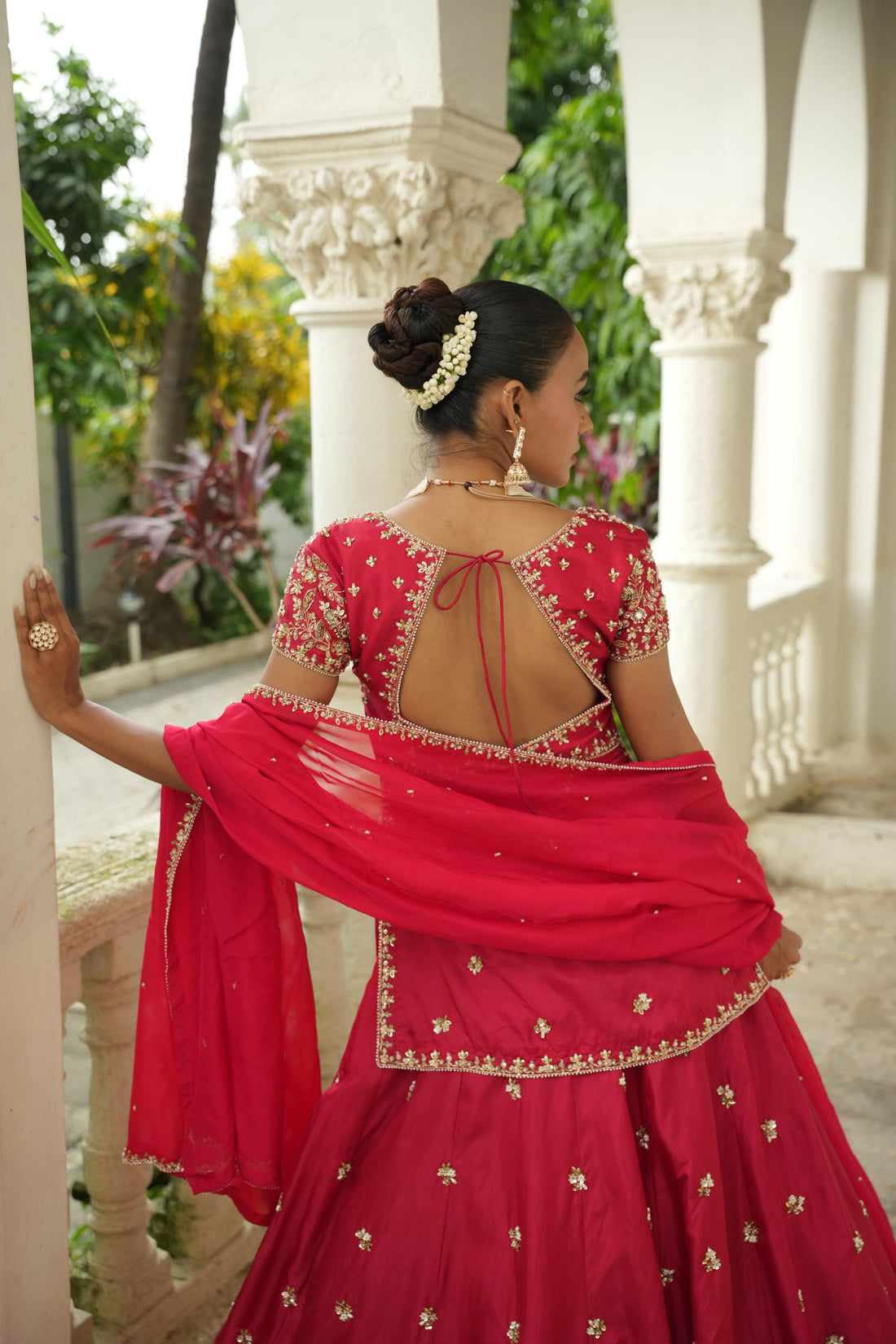 Red (Long Blouse) Lehenga