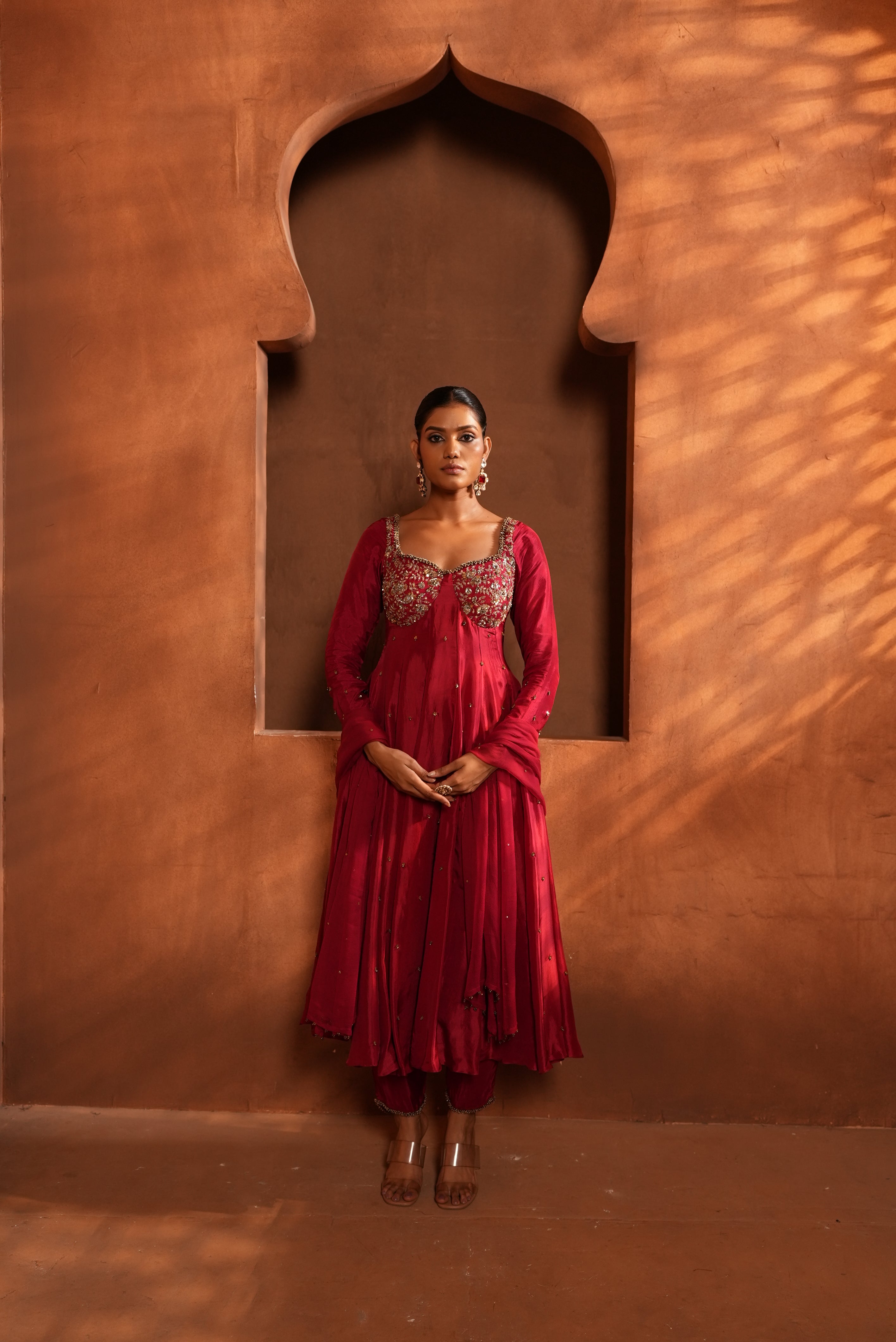 Red (Corset) Dress With Pants