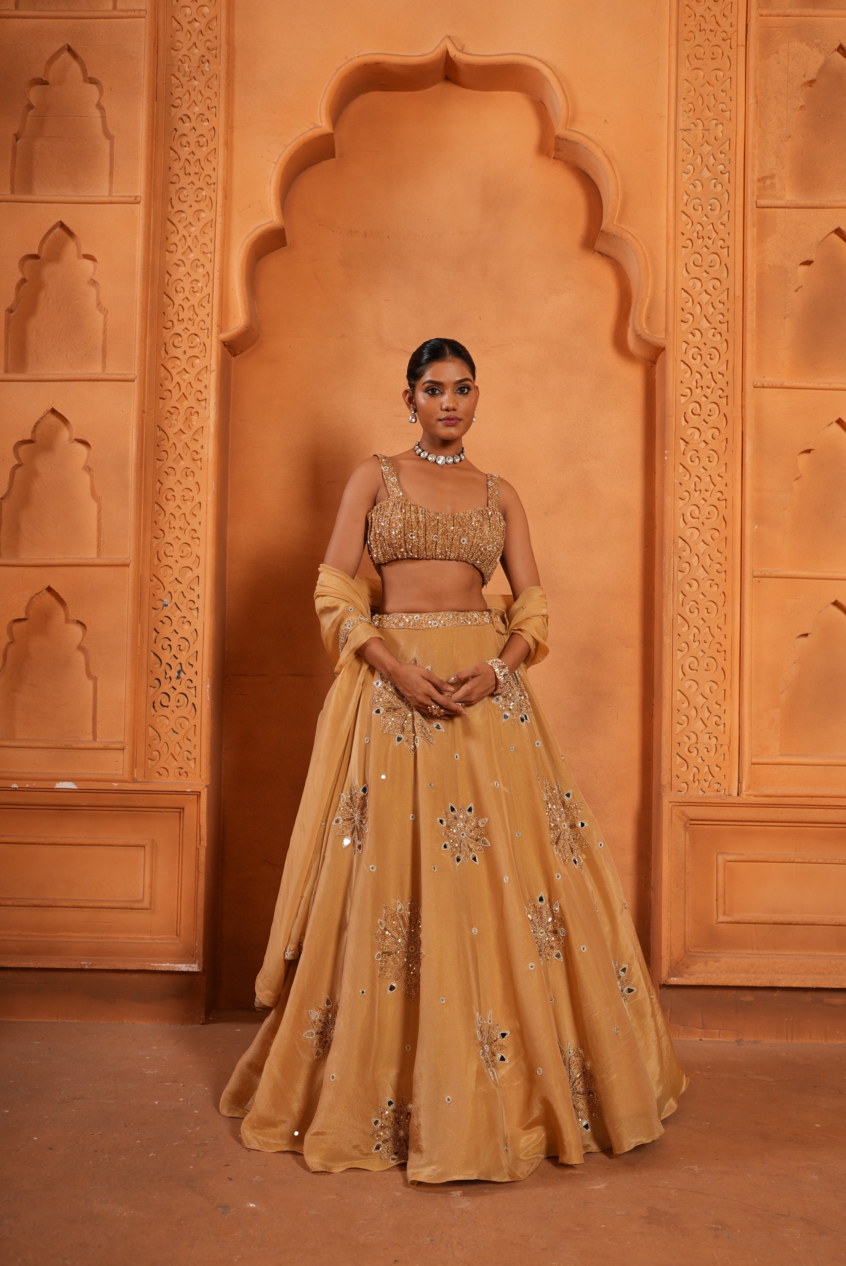 Gold (Crop-Top) Zari Lehenga