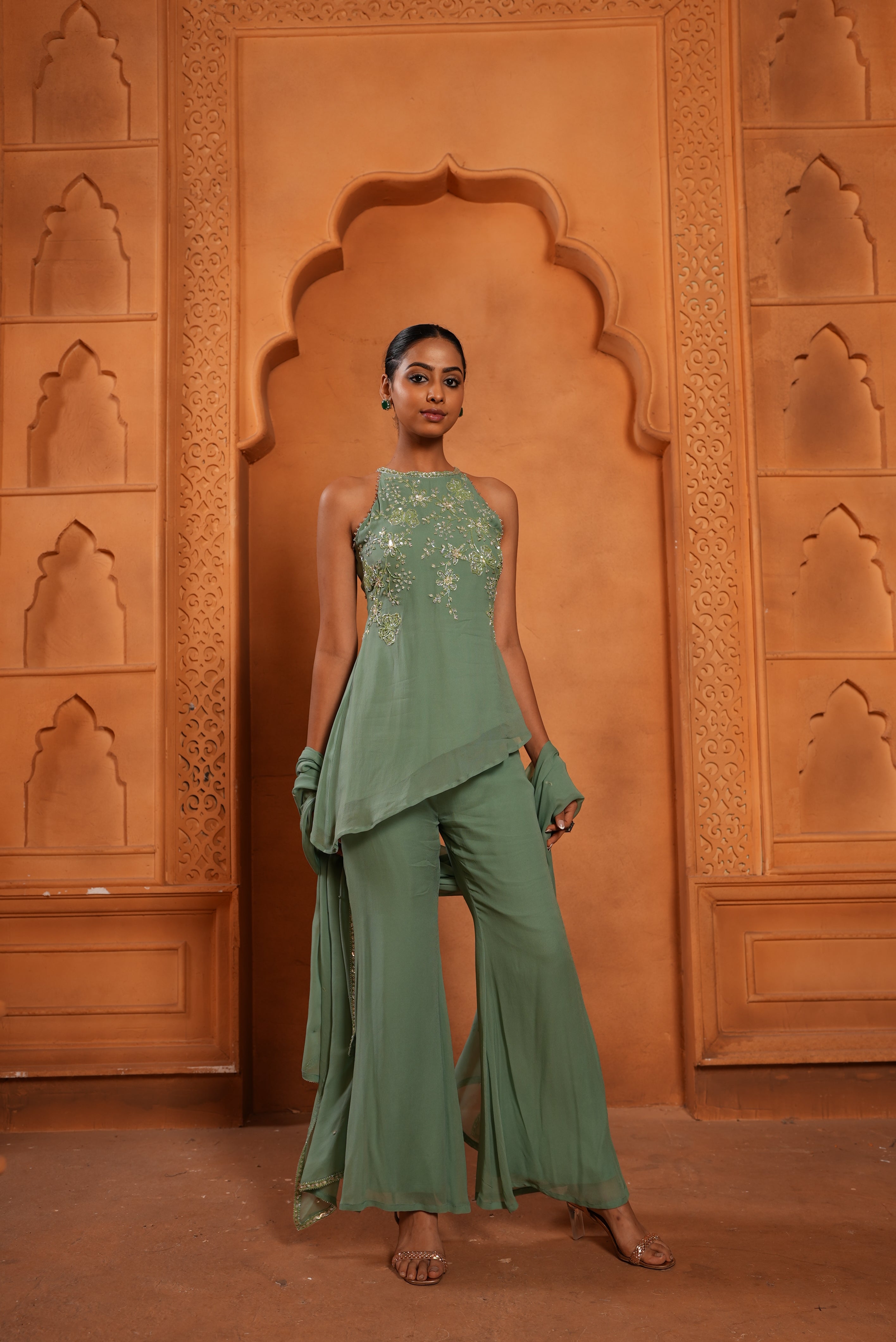 Sage Green (In-Cut Top) Tunic set