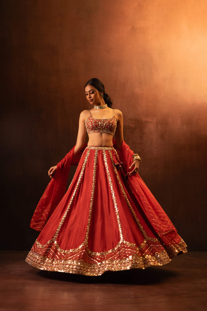 Burnt Orange (Strap) Lehenga